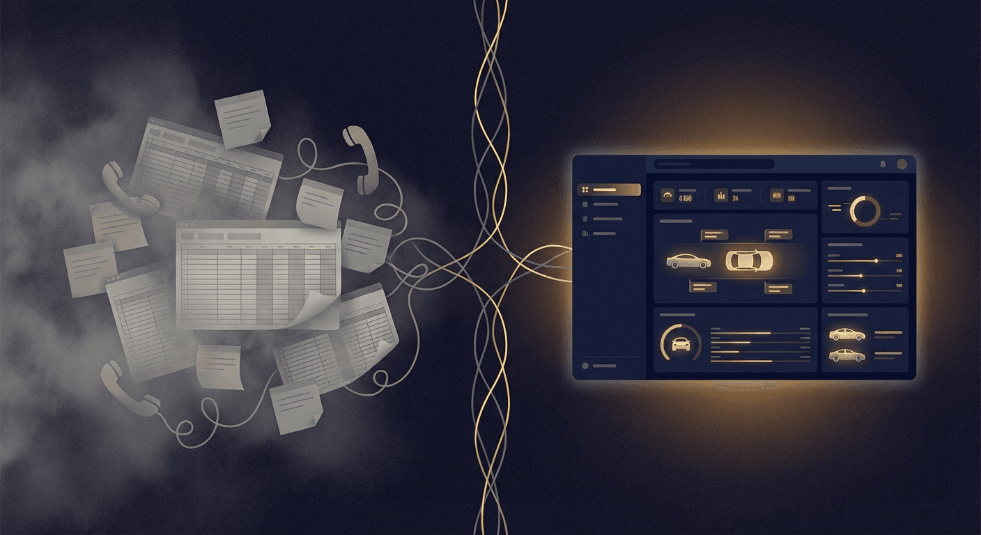 Before and after: chaos vs Prova dashboard